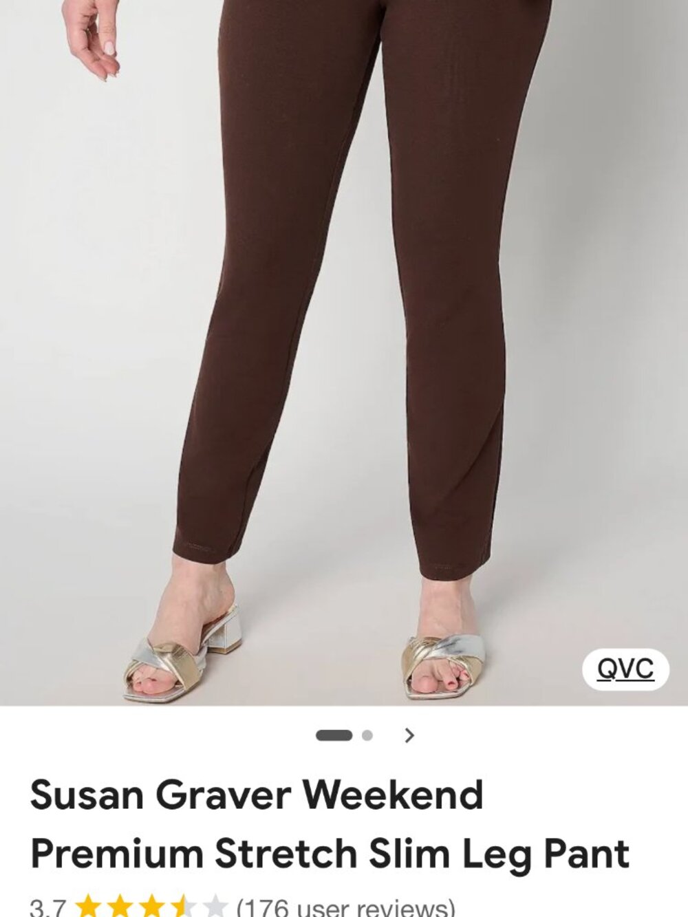 Susan Graver Regular Premium Stretch Size 8 Slim leg Pants